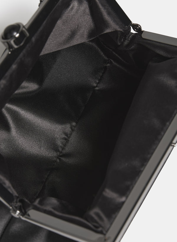 Laura Satin Rhinestone Clutch