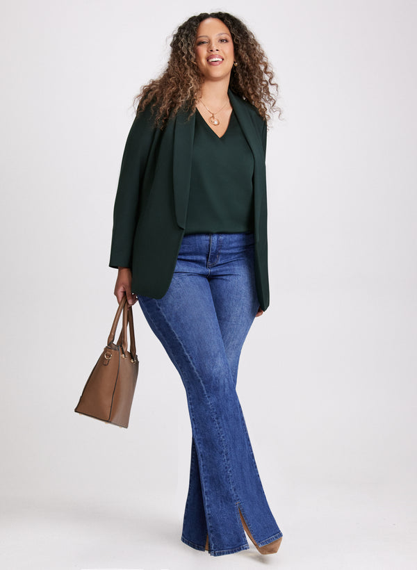 Laura Satin V-Neck Sleeveless Blouse