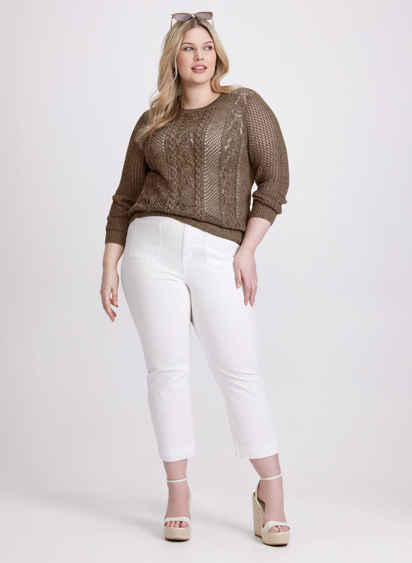 Laura Sequin Detail Openwork Sweater