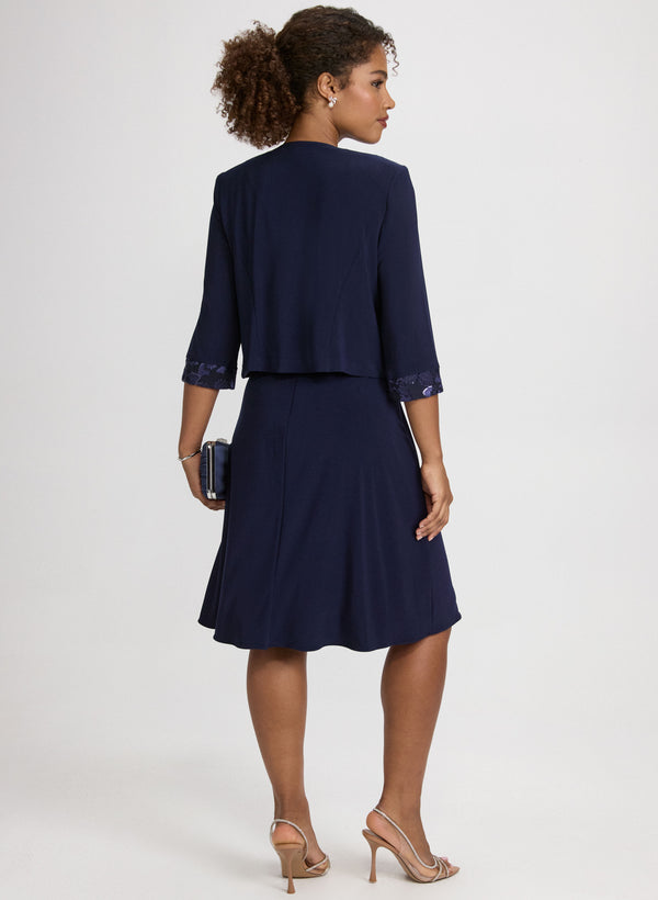 Laura Sequined Floral Jacket & Dress Set