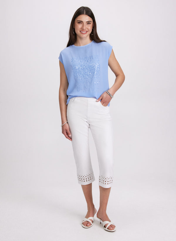 Laura Sequined Gradient Motif Top