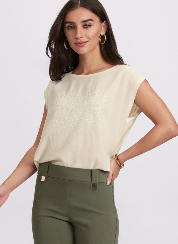 laura Sequined Gradient Motif Top