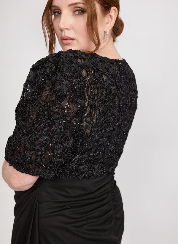 Laura Sequined Lace Bodice Dress