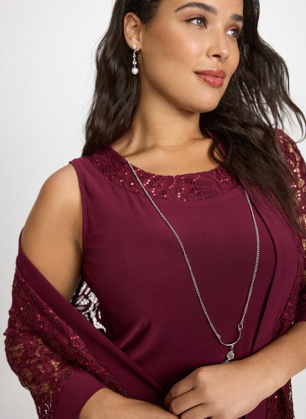 Laura Sequined Lace Jacket & Dress Set