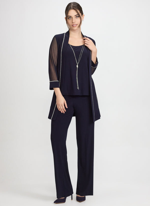 laura Sequined Trim Jacket Top & Pants Set