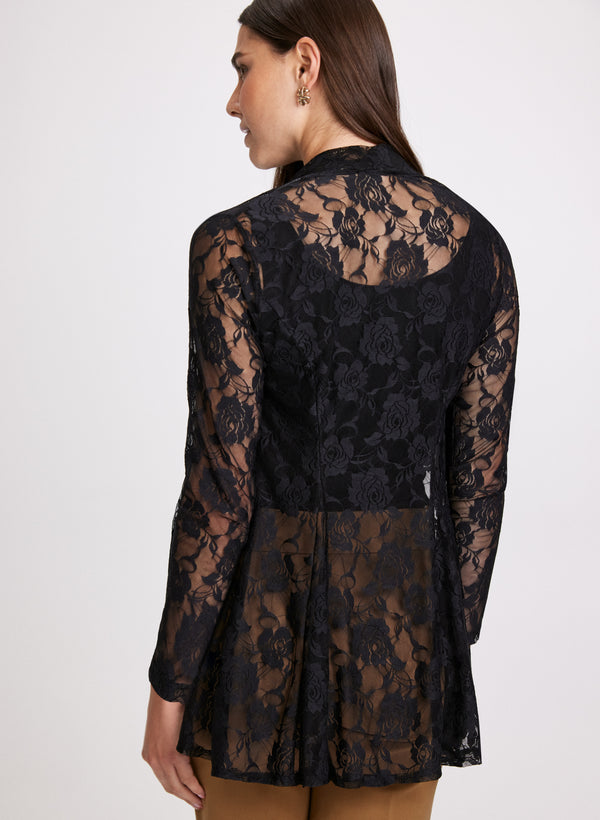 Laura Sheer Lace Cover-Up Top