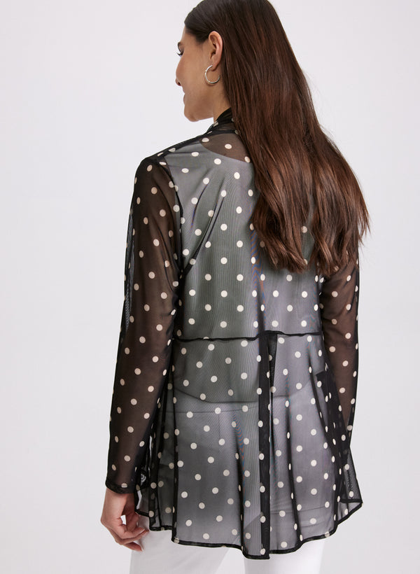 Laura Sheer Polka Dot Cardigan