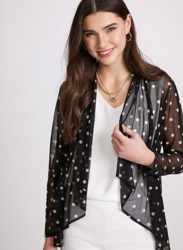 laura Sheer Polka Dot Cardigan