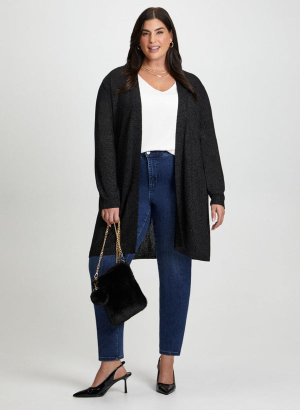 laura Shimmer Cardigan & Slim Leg Jeans