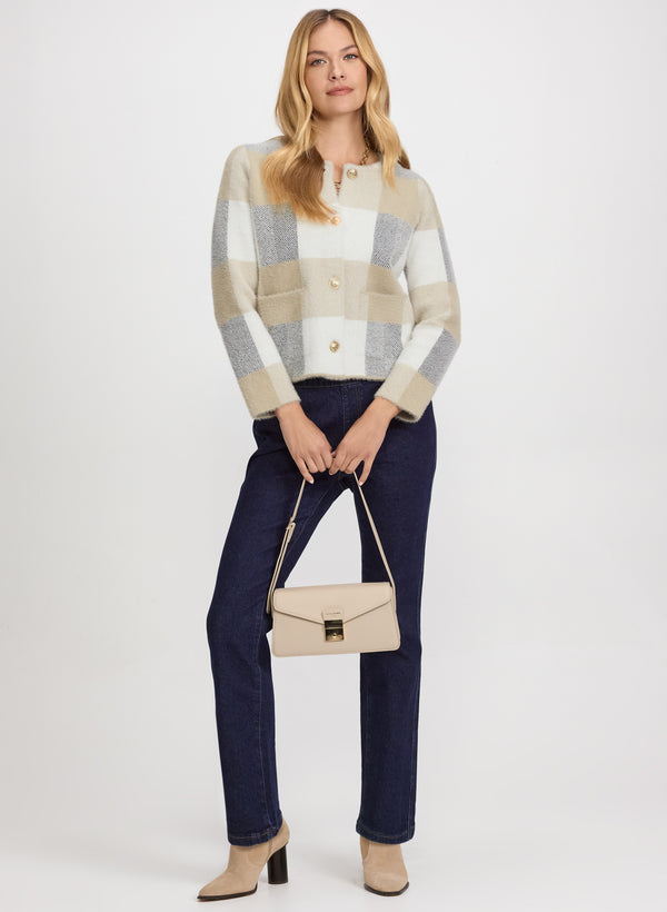 Laura Short Check Cardigan