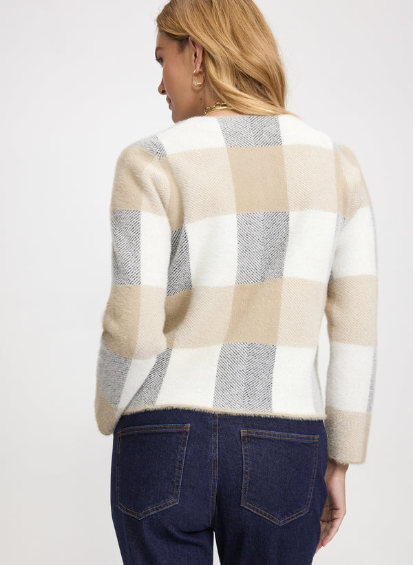 Laura Short Check Cardigan