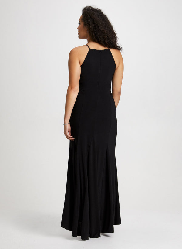 Laura Side Slit Halter Neck Dress