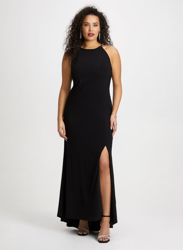 laura Side Slit Halter Neck Dress