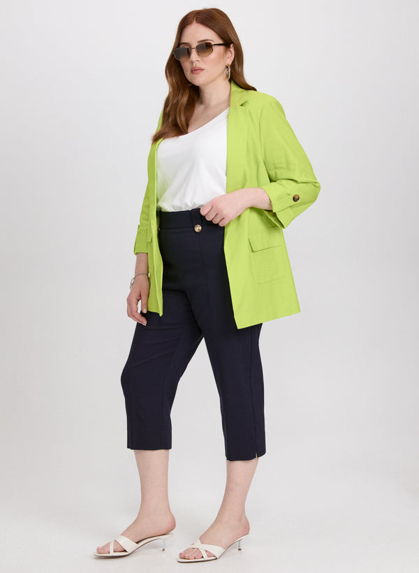 Laura Side Slit Pull-On Capris