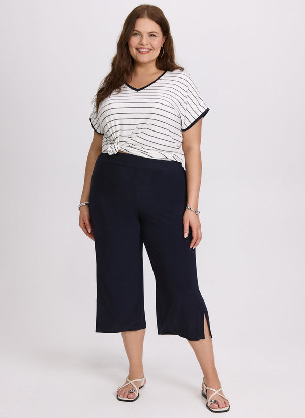 Laura Side Slit Pull-On Capris