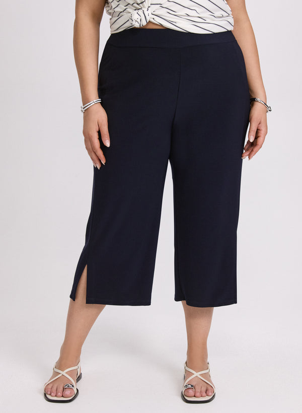 laura Side Slit Pull-On Capris