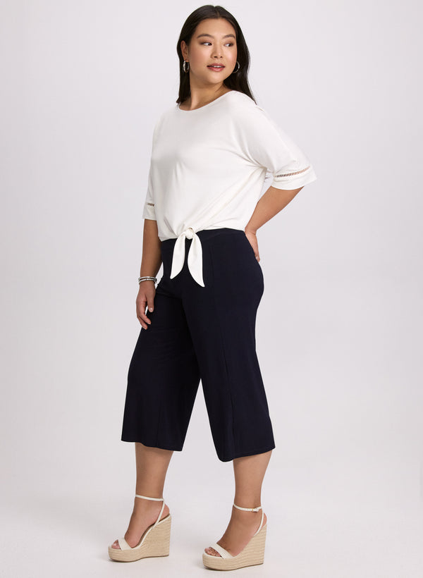 Laura Side Slit Pull-On Capris