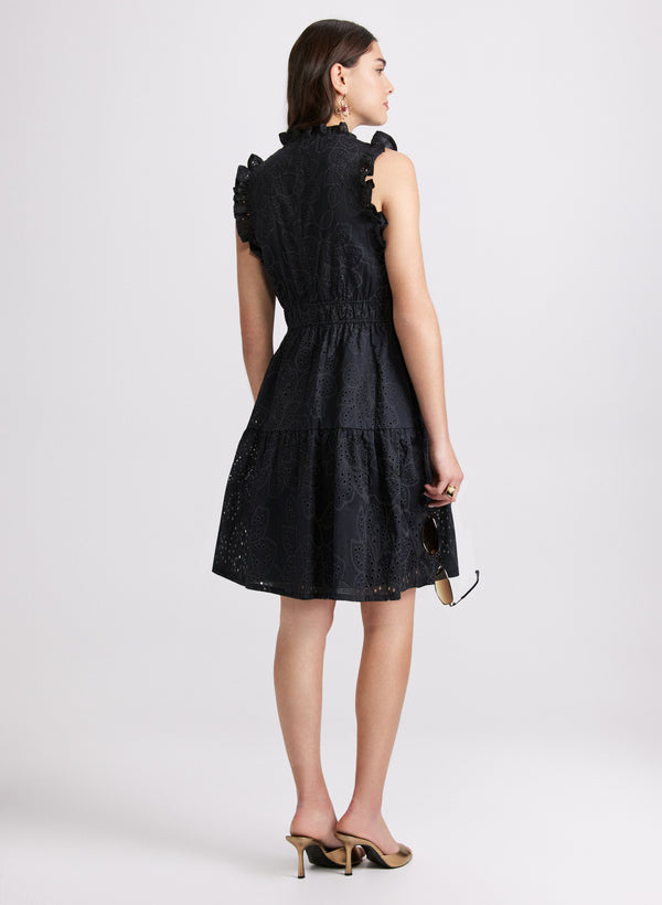 Laura Sketched Floral Eyelet Dress