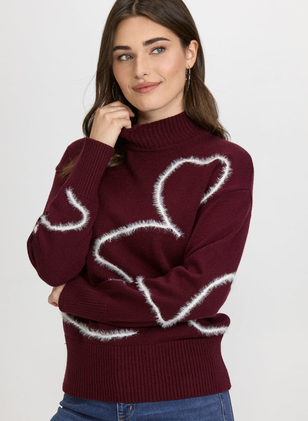 laura Sketched Floral Print Sweater