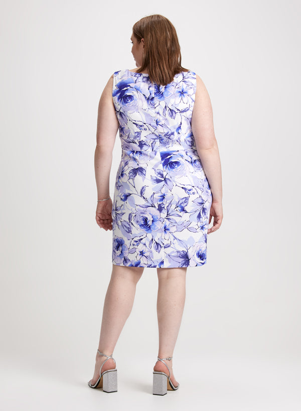 Laura Sketched Rose Print Sheath Dress
