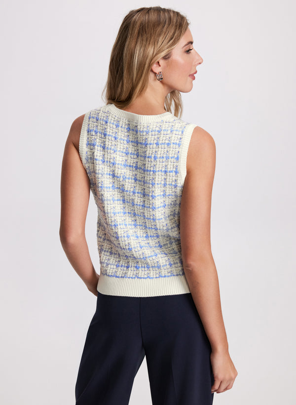 Laura Sleeveless Bouclé Knit Sweater