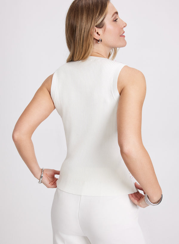 Laura Sleeveless Embellished Sweater