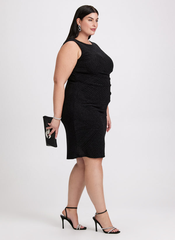 Laura Sleeveless Metallic Detail Jacquard Dress