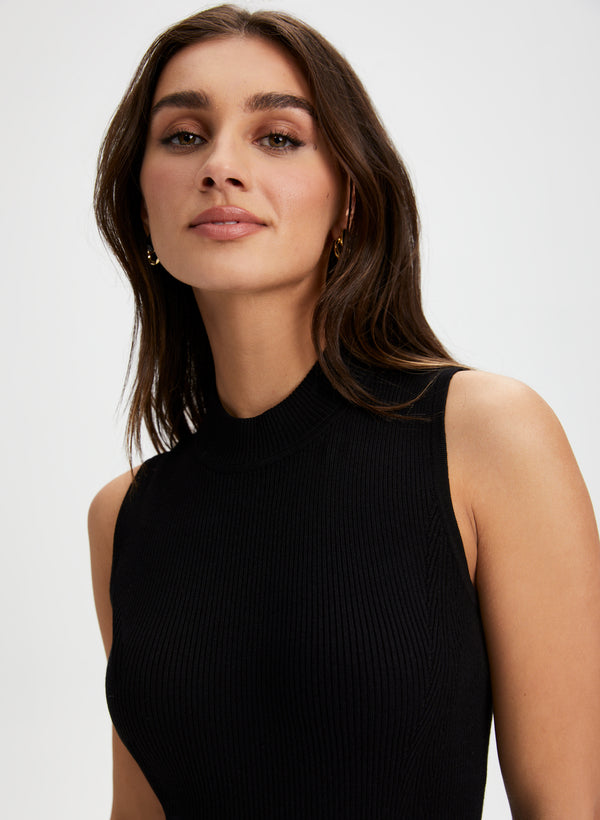 Laura Sleeveless Mock Neck Sweater