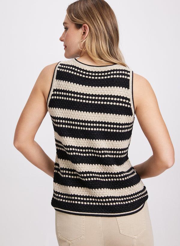 Laura Sleeveless Striped Sweater