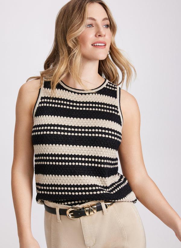 laura Sleeveless Striped Sweater