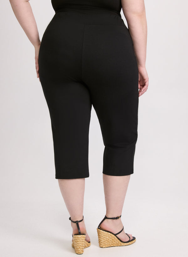 Laura Slit Detail Straight Leg Capris