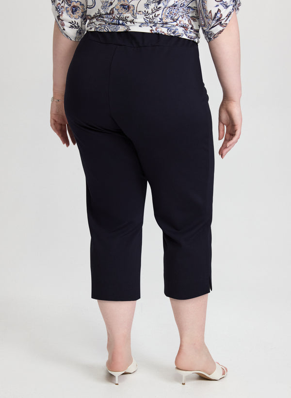 Laura Slit Detail Straight Leg Capris