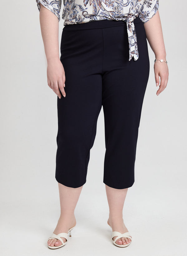 laura Slit Detail Straight Leg Capris