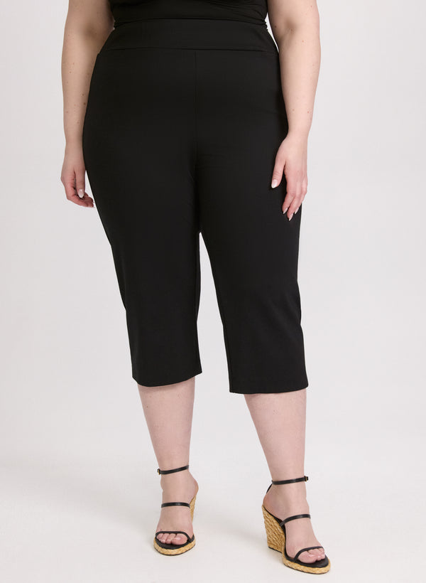 laura Slit Detail Straight Leg Capris