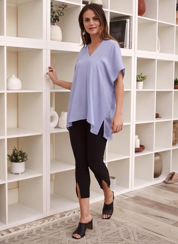 Laura Slit Hem Pull-On Capris