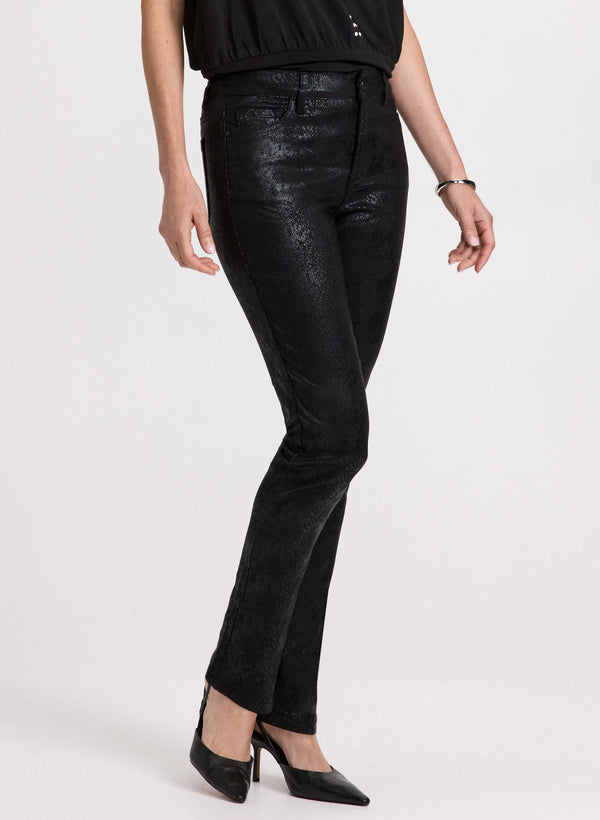 laura Snake Print Straight Leg Jeans