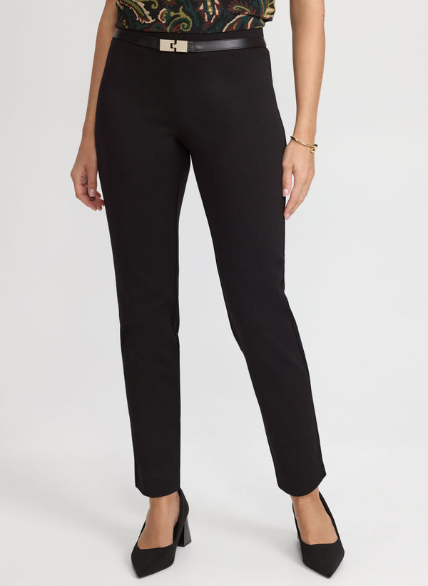 laura Sofia Belted Slim-Leg Pants
