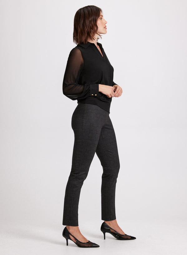 Laura Sofia Fit Plaid Print Pants