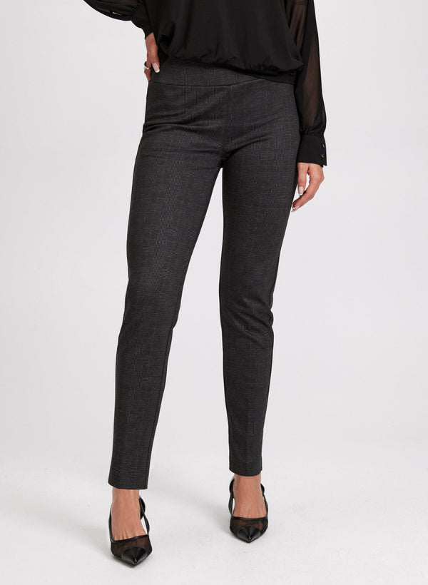 laura Sofia Fit Plaid Print Pants