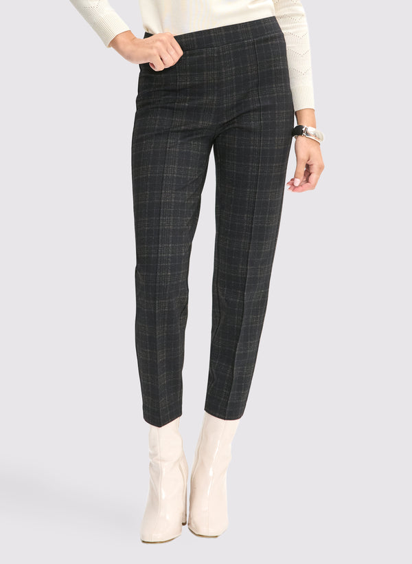 laura Sofia Plaid Print Pants - Short