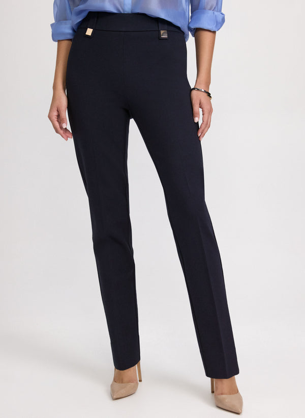 laura Sofia Rivet Detail Slim-Leg Pants