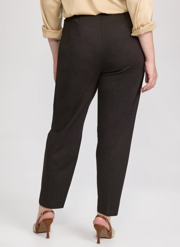 Laura Sofia Tweed Print Slim-Leg Pants
