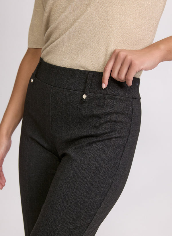 Laura Sofia Tweed Print Slim-Leg Pants