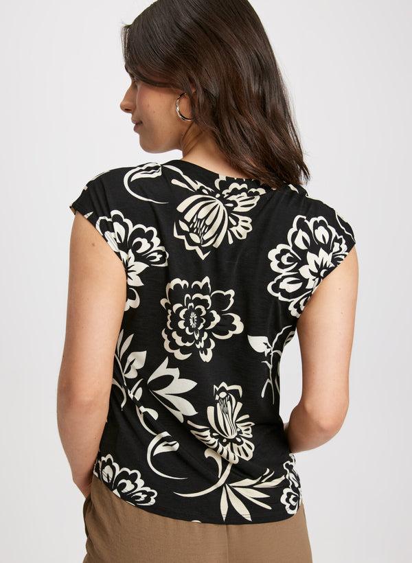 Laura Split Neck Floral Top