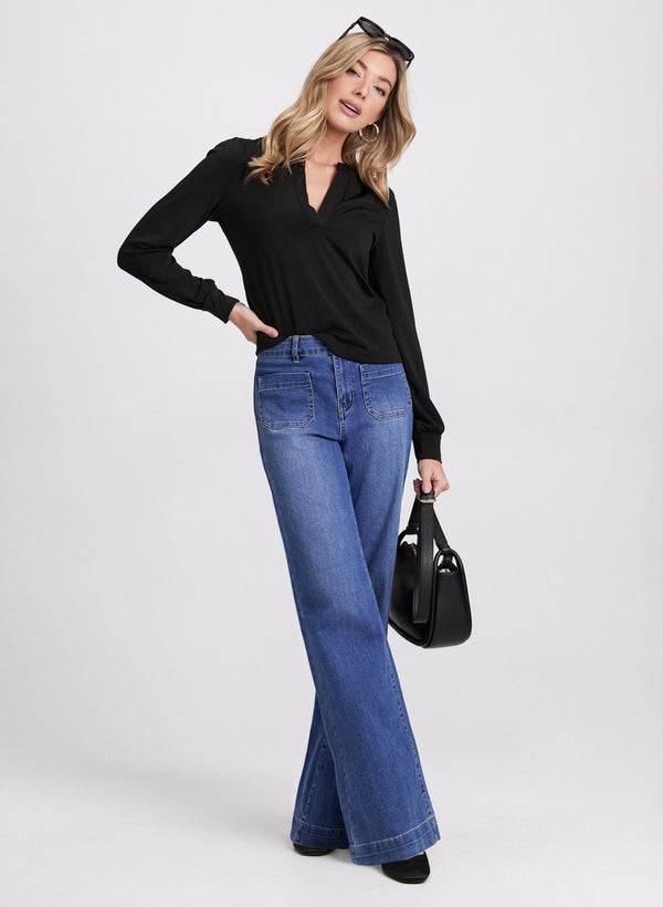 Laura Split V-Neck Top