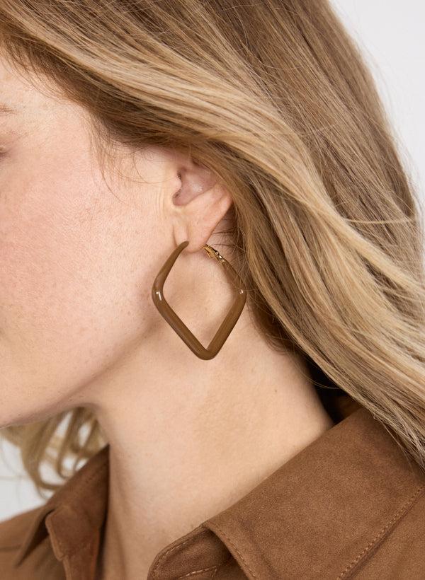 Laura Square Resin Hoop Earrings