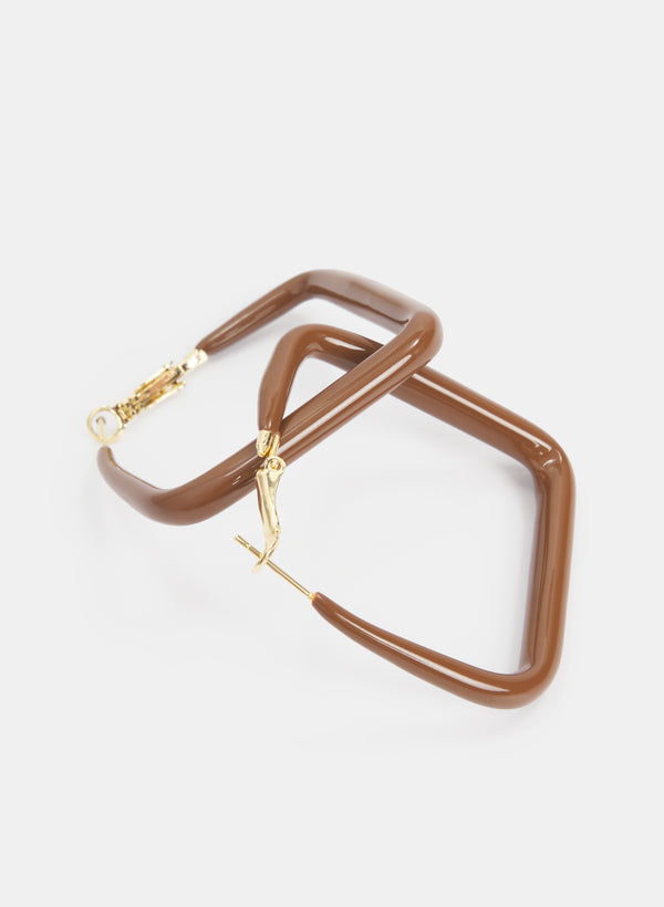 Laura Square Resin Hoop Earrings