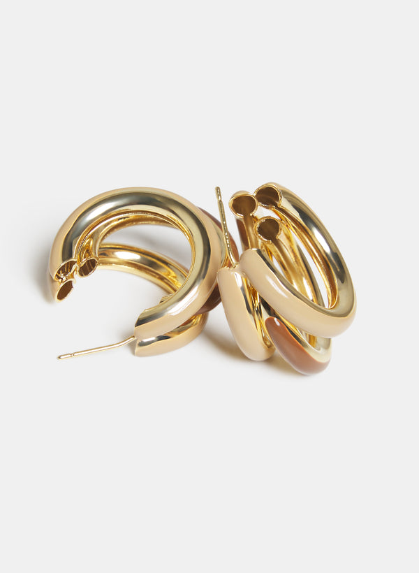 Laura Stacked Resin Hoop Earrings
