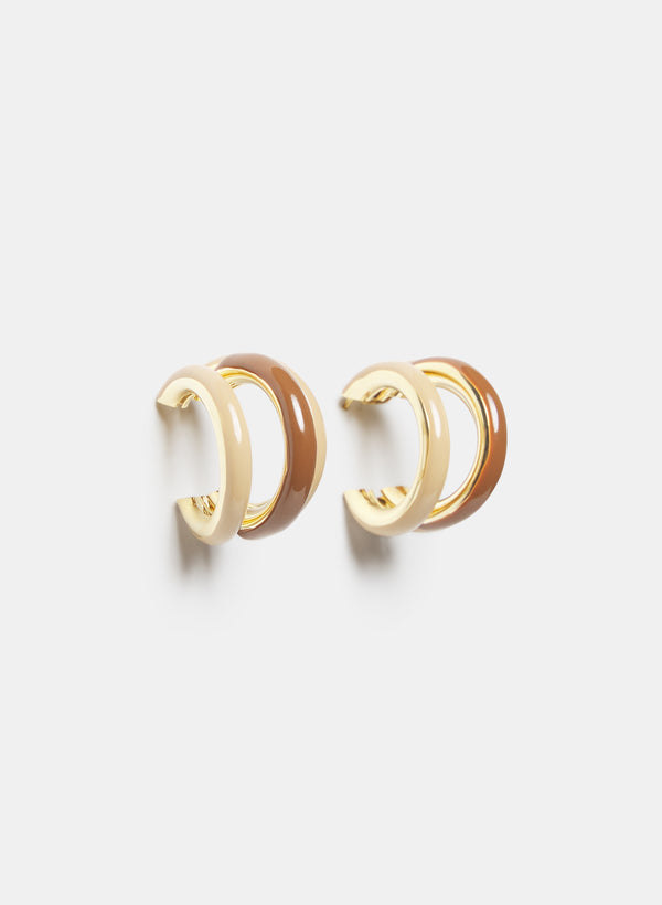 laura Stacked Resin Hoop Earrings