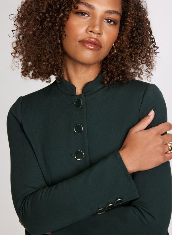 Laura Stand Collar Button-Down Jacket